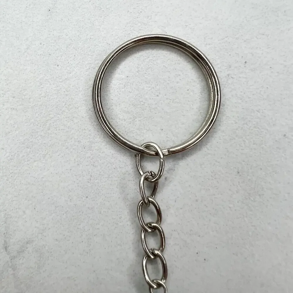 Silver Tone Faux Turquoise Beaded Dreamcatcher Keychain Keyring